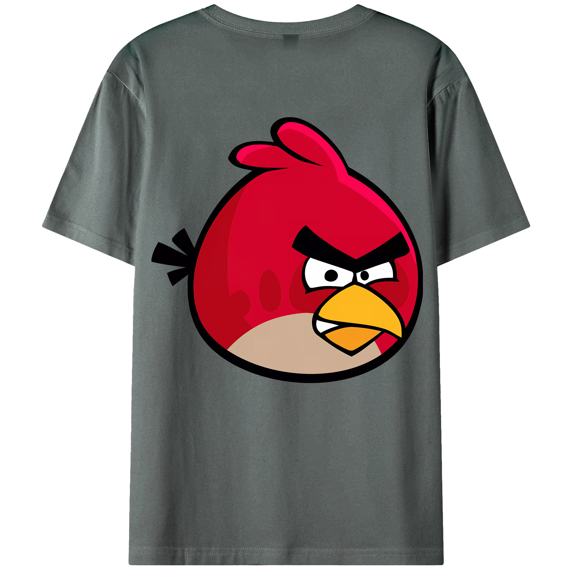 （画像用） Angry Birds アングリーバード 綿100％ メンズ半袖Tシャツ（バックプリント） 通気性